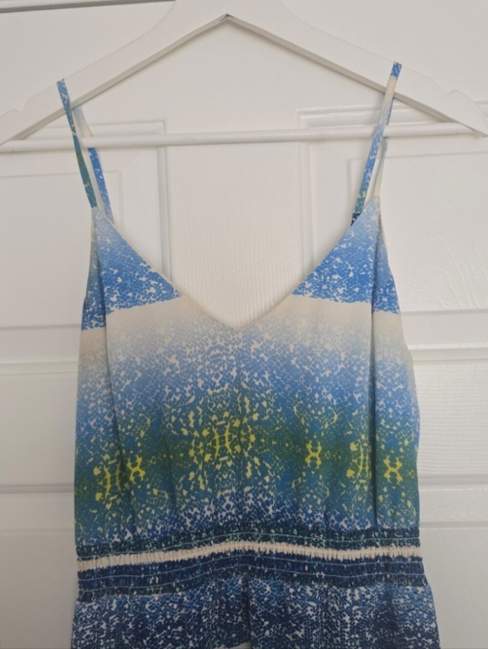 Charlie Jade Abstract Watercolor High-Low 100% Silk Maxi Dress, Size S